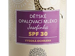 D�tské opalovací mléko Josefínka s OF 30 a s p�írodním minerálním UV filtrem...