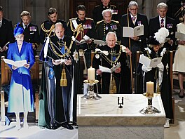 Princezna Kate, princ William, král Karel III. a královna Camilla bhem...