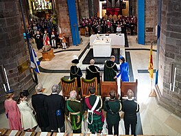 Skotská korunovace krále Karla III. v katedrále svatého Jiljí (Edinburgh, 5....