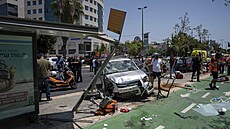 V izraelském Tel Avivu najelo auto do lidí. (4. července 2023)