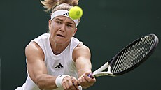 Tenistka Karolína Muchová v prvním kole Wimbledonu.