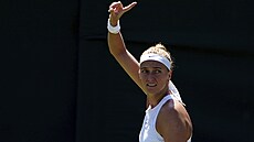 Petra Kvitová �ádá kontrolu zahlá�eného autu ve druhém kole Wimbledonu.