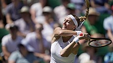 Česká tenistka Petra Kvitová ve druhém kole Wimbledonu.