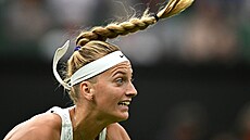 eská tenistka Petra Kvitová bhem prvního kola Wimbledonu.