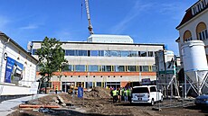 Výstavba nového pavilonu chomutovské nemocnice. (ervenec 2023)