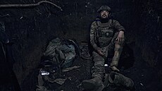 Ukrajinský voják s krycím jménem Molot (kladivo), který přišel o nohu v bitvě s...