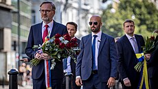 Premiér Petr Fiala s ukrajinským prezidentem Volodymyrem Zelenským na Národní...