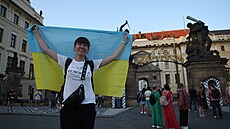 Ukrajinský prezident Volodymyr Zelenskyj na návštěvě Česka. (6. července 2023)