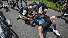 Mark Cavendish v bolestech po pádu v osmé etap Tour