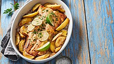 Losos s citrusy a americkým bramborem