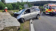 Dopravní nehoda dvou vozidel u Chýnova na Táborsku (5. ervence 2023)