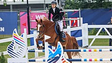 Moderní ptibojaka Lucie Hlaváková bhem osudového parkuru na ME a Evropských...