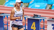 Moderní ptibojaka Lucie Hlaváková  pi bhu ve finálovém závod na ME a...