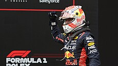 Max Verstappen oslavuje výhru na Velké cen Rakouska