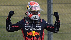 Max Verstappen slaví výhru na Velké cen Velké Británie