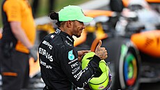 Lewis Hamilton na Velké cen� Velké Británie skon�il t�etí