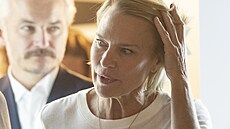 Americká here�ka Robin Wrightová p�ichází na debatu KVIFF Talks. (7. �ervence...