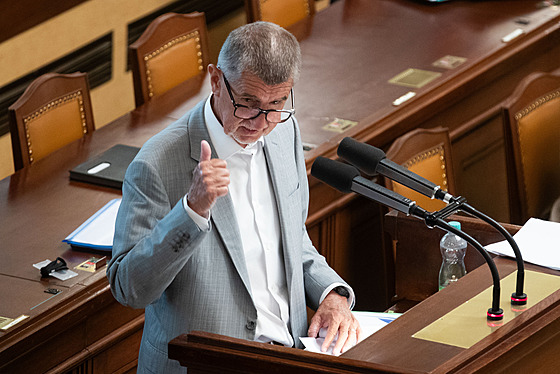 Jednání Poslanecké snmovny. Na snímku Andrej Babi. (19. ervence 2023)