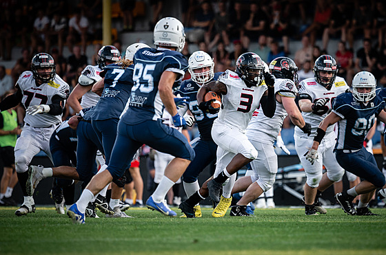 Momentka z Czech Bowlu XXX mezi Vysoina Gladiators a Ostrava Steelers
