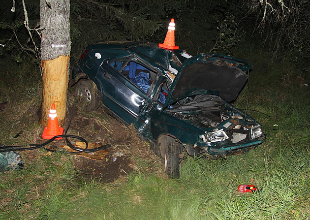 Opilý řidič naboural do stromu a odešel, mrtvého spolujezdce nechal v autě