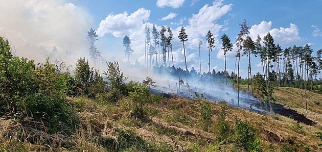 V Brněnském a Olomouckém kraji hořelo, hasiči vyslali vrtulníky