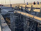 Poniený Krymský most (17. ervence 2023)