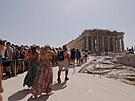 ecko elí extrémním vedrm, zaveli kvli tomu Akropoli. (14. ervence 2023)