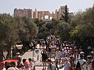 ecko elí extrémním vedrm, zaveli kvli tomu Akropoli. (14. ervence 2023)