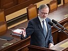 Premiér Petr Fiala pi obhajob vládního úsporného balíku