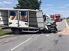 Tragick� nehoda se stala nedaleko T�ebon� na hlavn�m tahu ve sm�ru na Li�ov a...