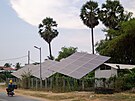 Solární panely v provincii Battambang na severozápad zem.