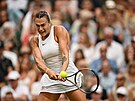 Aryna Sabalenková v semifinále Wimbledonu.