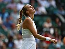 Petra Kvitová smutní z prohry v osmifinále Wimbledonu.