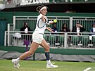 Nikola Bartková bhem finále juniorek na Wimbledonu
