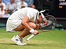 Uns Dábirová se po nepovedeném úderu ve finále Wimbledonu zlobí sama na sebe.