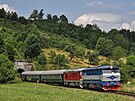 Nostalgický vlak v ele s lokomotivami T478.1002 a T478.2069 opoutí Návojský...