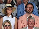 Emma Watsonová a její bratr Alex Watson na finále Muské dvouhry ve Wimbledonu...