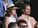 Emma Watsonová a její bratr Alex Watson na finále Muské dvouhry ve Wimbledonu...