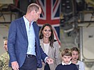 Princ William, princezna Kate, princ Louis a princezna Charlotte na letecké...