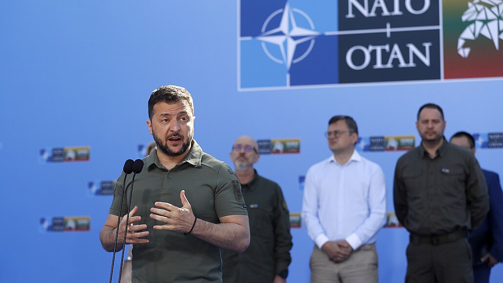 Volodymyr Zelenskyj po píletu na jednání NATO-Ukrajina do Vilniusu....