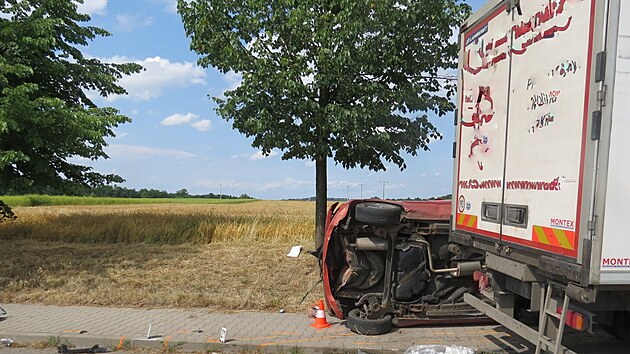 Hromadn nehoda na okraji Kostelce nad Orlic na Rychnovsku (12. 7. 2023)