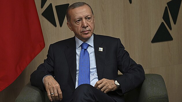 Tureck prezident Recep Tayyip Erdogan na summitu NATO ve Vilniusu (11. ervence 2023)