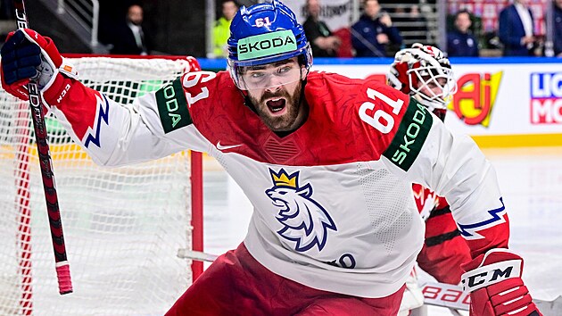 Martin Kaut se raduje z g�lu v z�pase s Kanadou na leto�n�m MS.