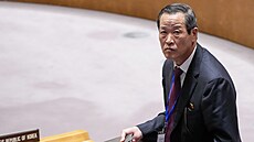 Severokorejský velvyslanec Kim Song vystoupil před Radou bezpečnosti OSN, kde...
