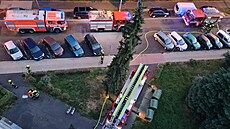 Zásah hasi�� s plo�inou.