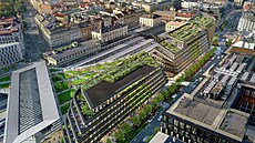 Vizualizace plánované p�estavby Masarykova nádra�í a jeho okolí. Nová podoba...