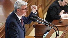 Místopředseda Sněmovny z ANO Karel Havlíček při mimořádné schůzi Sněmovny. (11....