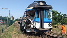 Na pejezdu v Boicích na Znojemsku narazil vlak do náklaáku, který peváel...