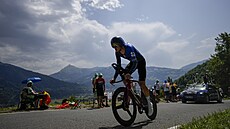 Stefan Küng z Groupamy bhem estnácté etapy Tour de France.