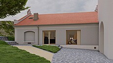 Típodlaní objekt návtvnického centra se bude nacházet poblí vstupní brány...